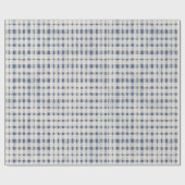 Blue White Plaid Stripes Christmas Cadeaupapier (Vlak)