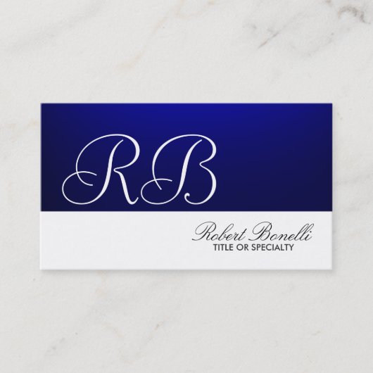 Blue White Plain Modern Consultant Visitekaartje (Voorkant)