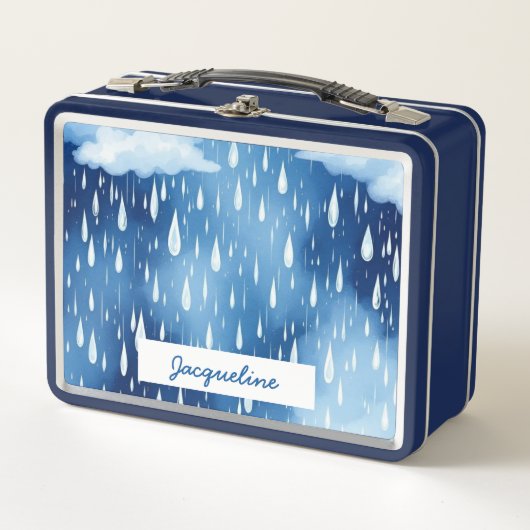 Blue White Rain Drops Natuur Pattern (Voorkant)