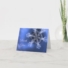 Blue & White Real Snowflake is ingevuld Hartelijk  Bedankkaart