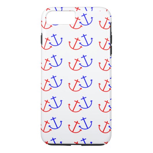 Blue White Red Anchors Patroon Case-Mate iPhone Case (Achterkant)