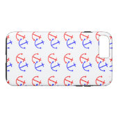 Blue White Red Anchors Patroon Case-Mate iPhone Case (Achterkant (Horizontaal))