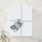 Blue White Silver Winter Wedding  Rozen Cadeaulabel (Met Touw)