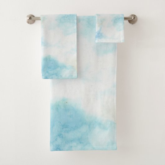Blue White Sky Clouds Artistic Bad Handdoek (Insitu)