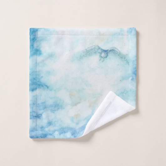 Blue White Sky Clouds Artistic Bad Handdoek (Wasdoekje)