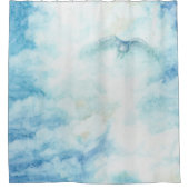 Blue White Sky Clouds Artistic Douchegordijn (Voorkant)
