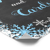 Blue White Snowflake Baby shower Cadeettabellentek Poster (Hoek)