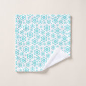 Blue White Snowflake Motif hiver vacances (Gant de toilette)
