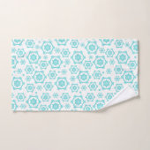 Blue White Snowflake Pattern Winter Holiday Bad Handdoek (Handdoek)