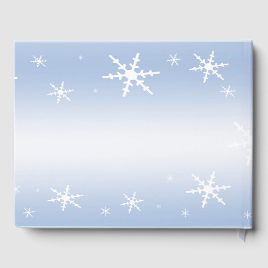 Blue White Snowflake Winter Quinceañera Livre d'or (Verso)