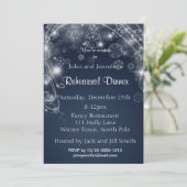 Blue White Snowflake Winter Rehearsal Dinner Kaart (Staand voorkant)
