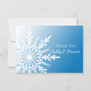 Blue White Snowflake Winter Weddenschap Kaart