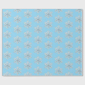 Blue White Snowflakes Christmas Cadeaupapier (Vlak)