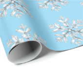 Blue White Snowflakes Christmas Cadeaupapier (Rol Hoek)