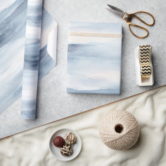 Blue White Snowflakes kerst Cadeaupapier (Crafts)