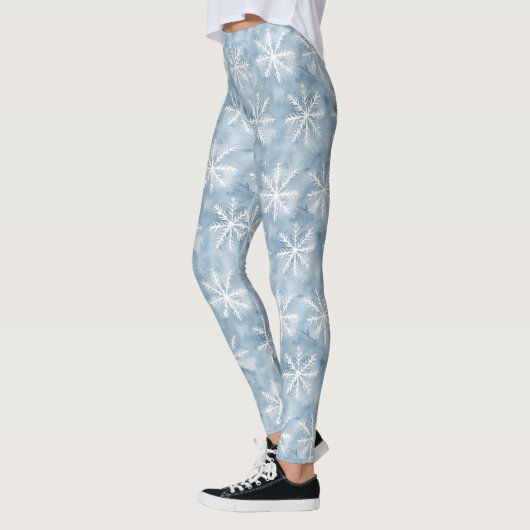 Blue White Snowflakes kerst Leggings (Links)