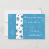 Blue White Snowflakes Noël Mariage Cartes RSVP (Dos)