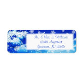 Blue White Snowflakes Return Address Label (Voorkant)