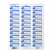 Blue White Snowflakes Return Address Label (Full Sheet)