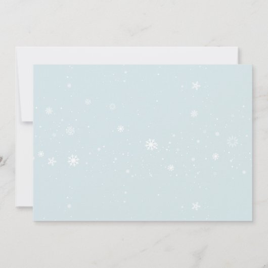Blue White Snowflakes Winter Custom Photo Feestdagenkaart (Achterkant)