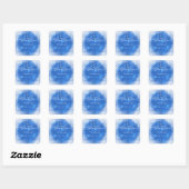 Blue & White Sparkle Cinderella Thank You Vierkante Sticker (Vel)