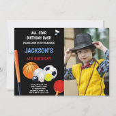 Blue White Sports Invitations d'anniversaire avec (Devant)