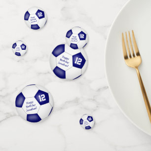 Blue White Sports verjaardagsfeest voetbal Confetti