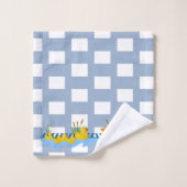 Blue & White Square Bathroom Towel Sets Ducks Bad Handdoek (Wasdoekje)