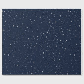 Blue & White Star Pattern Vakantie Cadeaupapier (Vlak)