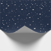 Blue & White Star Pattern Vakantie Cadeaupapier (Hoek)