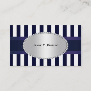Blue White Stripe Blue Ribbon, Gold Framed Label P