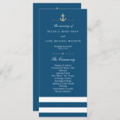 Blue White Striped Nautical Program Rack Kaarten (Voorkant / Achterkant)