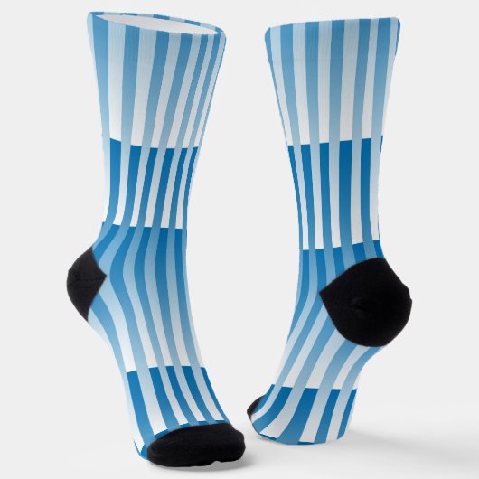 Blue White Striped Pattern Sokken (Gebogen)