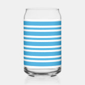 Blue White Stripes Pattern Blikvorm Glas (Achterkant)