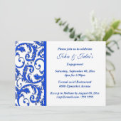 Blue white swirl verloving Day CUSTOM Kaart (Staand voorkant)