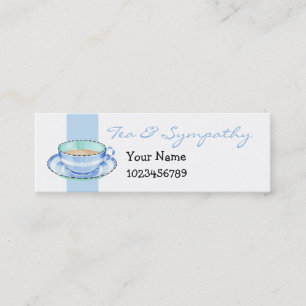 Blue White Teacup petit Carte de visite bleu blanc
