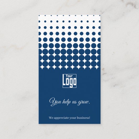 Blue White Thank You, QR Access to Special Offer Visitekaartje (Voorkant)