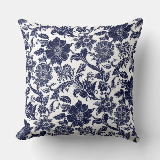 Blue White Throw Pillow Kussen
