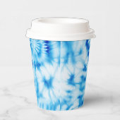 Blue White Tie Dye Papieren Bekers (Rechts)