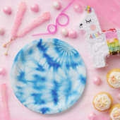 Blue White Tie Dye Papieren Bordje (Feest)