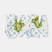 Blue White Tile Lemon Mediterranean Wedding Bedankdoosjes (Uitgevouwen)