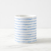 Blue White Trendy Waterverf Striped Koffiemok (Center)