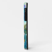 Blue White Tropical Vibes Vrouw DJ Illustratie Case-Mate iPhone Case (Achterkant/links)