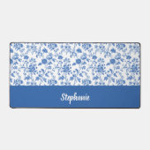 Blue White Vintage Floral Personalized Name (Recto)