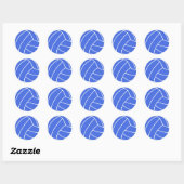 Blue & White Volleyball Ronde Sticker (Vel)