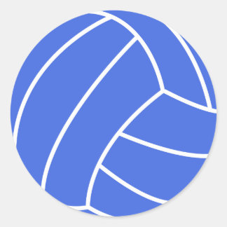 Blue & White Volleyball Ronde Sticker