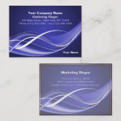 Blue White Wave Business Card-template Visitekaartje (Voorkant / Achterkant)