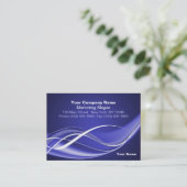 Blue White Wave Business Card-template Visitekaartje (Staand voorkant)