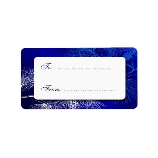 Blue White Winter Pine Custom Gift Label (Voorkant)