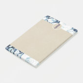 Blue White Winter Rozen Kraft Rustic Monogram Post-it® Notes (Schuin)